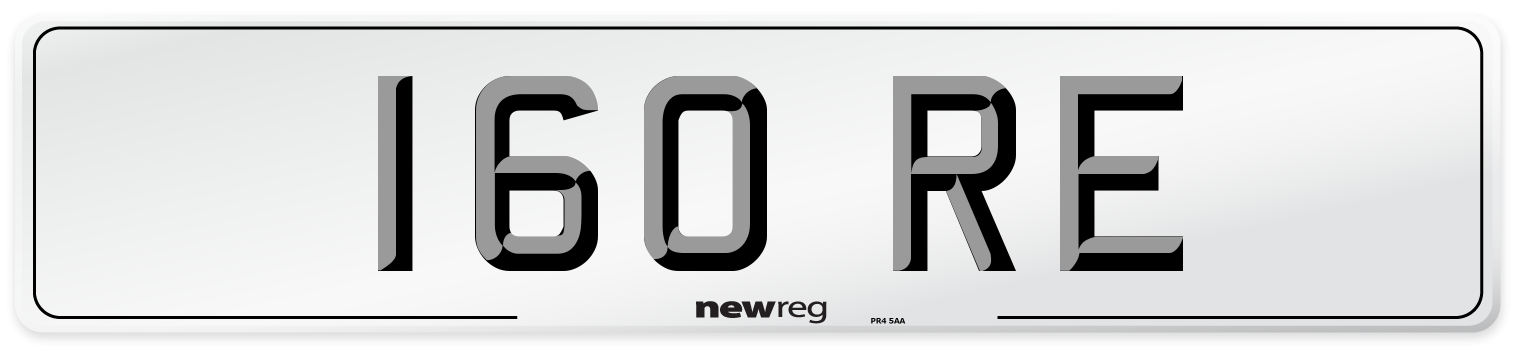 160 RE Number Plate from New Reg